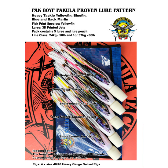 PAK 80 - Yellowfin - 3D Print - Heavy Tackle Blue Marlin 24kg - 50lb to 37kg - 80lb