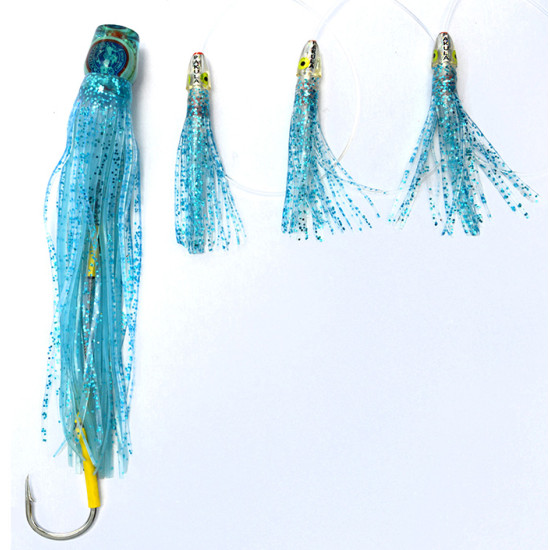 Cockroach Blue Crystal Daisy Chain Rigged 6' Leader with Pouch 